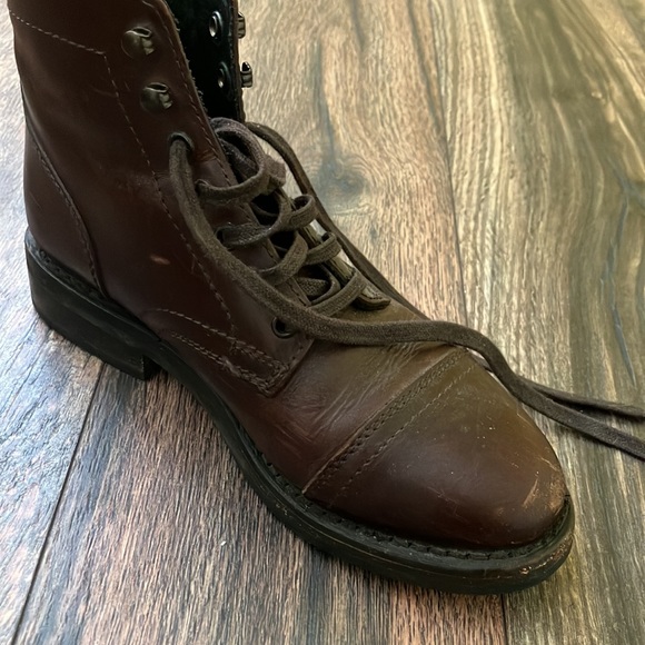 Thursday Boot Company Captain 6.5 brown burgundy Moto Mid calf Leather Boots - Picture 7 of 10